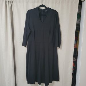 Eloquii Black Work Dress with Notch Collar Size 16